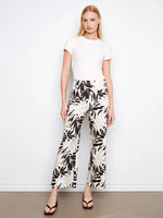 Charlie Printed Cropped Linen Blend Pant - Leaflet