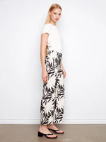 Charlie Printed Cropped Linen Blend Pant - Leaflet