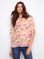 Charlie B Dolman Gauze Blouse - Sunburst