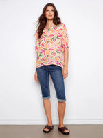 Charlie B Dolman Gauze Blouse - Sunburst