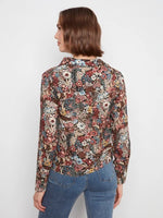 Charlie B Printed Shirt With Twisted Front - Azalea