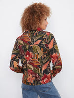 Charlie B Printed Shirt With Twisted Front - Raven