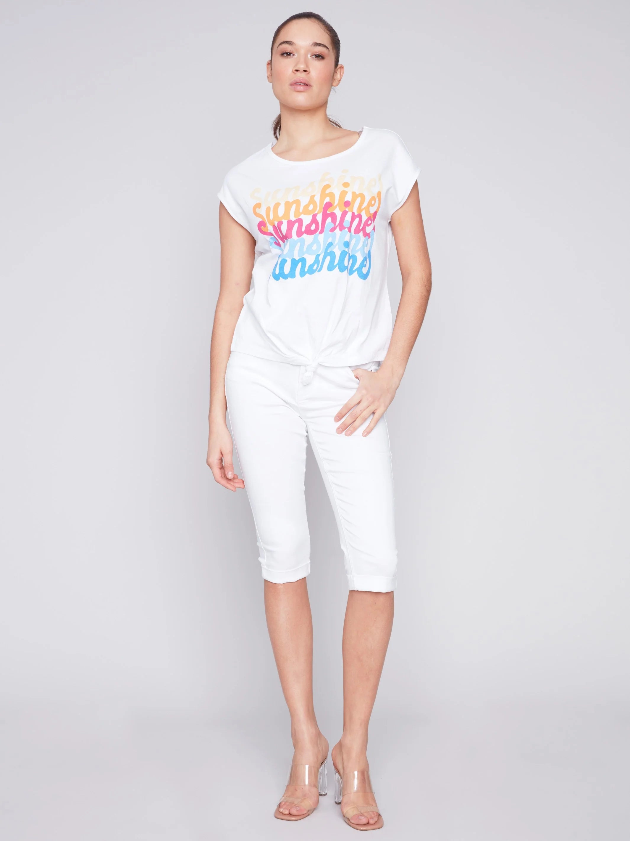 Charlie B Cotton SUNSHINE Front Knot Top