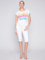 Charlie B Cotton SUNSHINE Front Knot Top
