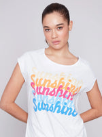 Charlie B Cotton SUNSHINE Front Knot Top