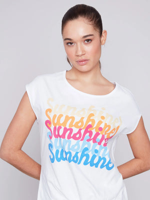 Charlie B Cotton SUNSHINE Front Knot Top