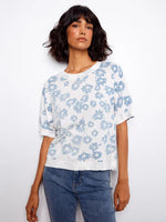 Charlie B Reversible Short Sleeve Printed Sweater - Petals