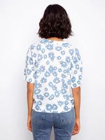 Charlie B Reversible Short Sleeve Printed Sweater - Petals