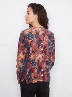 Charlie B Reversible Floral V-Neck Sweater - Passion