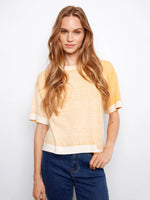 Charlie B Short Sleeve Reverse Ombre Sweater - Sunshine Yellow