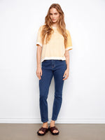 Charlie B Short Sleeve Reverse Ombre Sweater - Sunshine Yellow