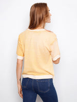 Charlie B Short Sleeve Reverse Ombre Sweater - Sunshine Yellow