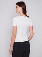 Charlie B Double Lined Ribbed Short Sleeve Top