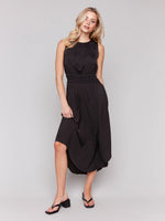 Charlie B Sleeveless Flowy Satin Dress - Black