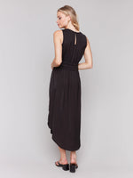 Charlie B Sleeveless Flowy Satin Dress - Black