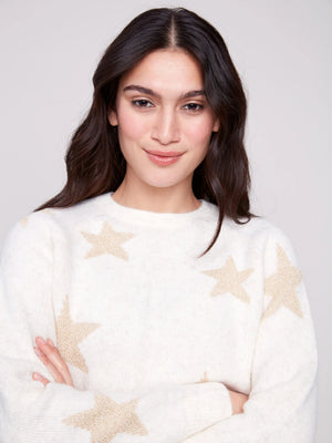 Charlie B Star Jacquard Lurex Sweater - Stars