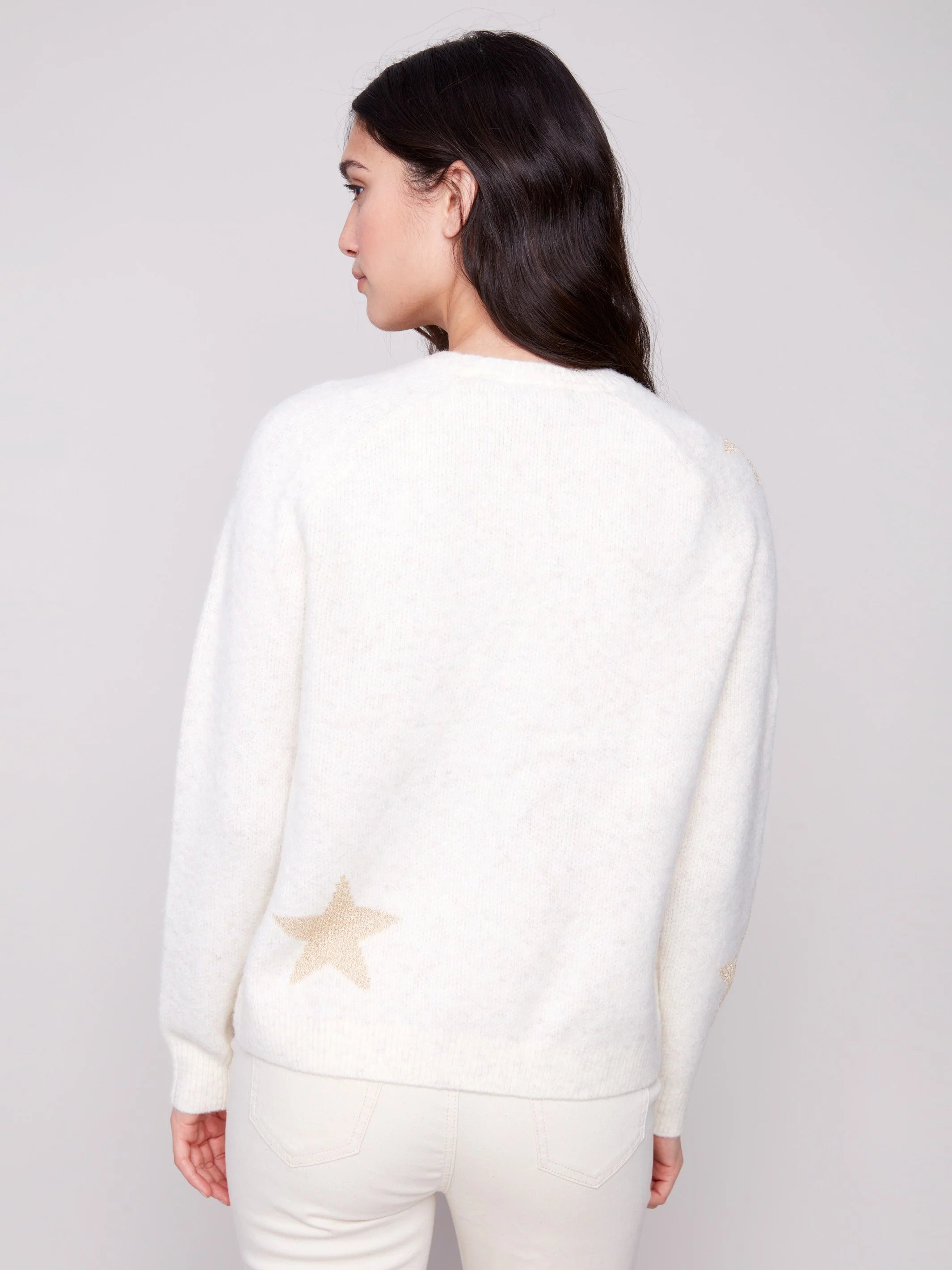 Charlie B Star Jacquard Lurex Sweater - Stars