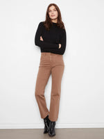 Charlie B Charlotte Straight Leg Pant with Inside Elastic at Waistband - Truffle