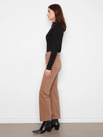 Charlie B Charlotte Straight Leg Pant with Inside Elastic at Waistband - Truffle