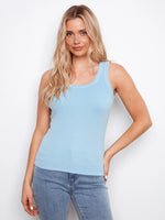 Charlie B Tencel Ribbed Tank Top - Bluebell