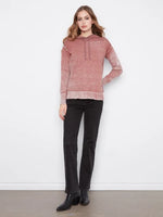 Charlie B Vintage Effect Cotton Hoodie Sweater - Rosewood
