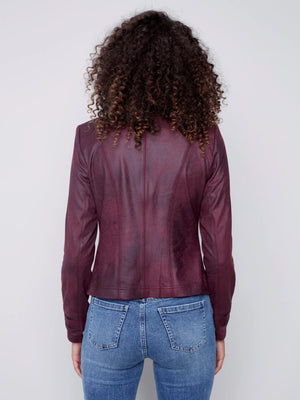 Charlie B Vintage Textured Faux Suede Jacket- Port