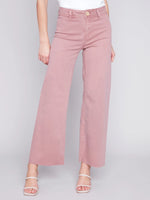 Charlie B Wide Leg Pant with Raw Hem