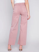 Charlie B Wide Leg Pant with Raw Hem