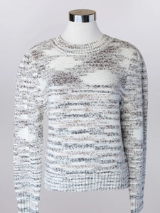 Keren Hart Knit Flecked Sweater with Micro Puff Sleeve