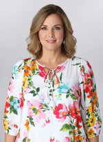 Keren Hart Floral Boho Blouse with Tassel Detail