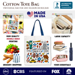Happy 250th America Doodle Canvas Tote Bag, Patriotic USA 1776-2026