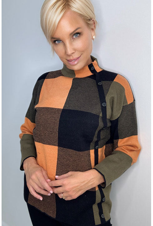 Ethyl Color Block Mock Neck Sweater