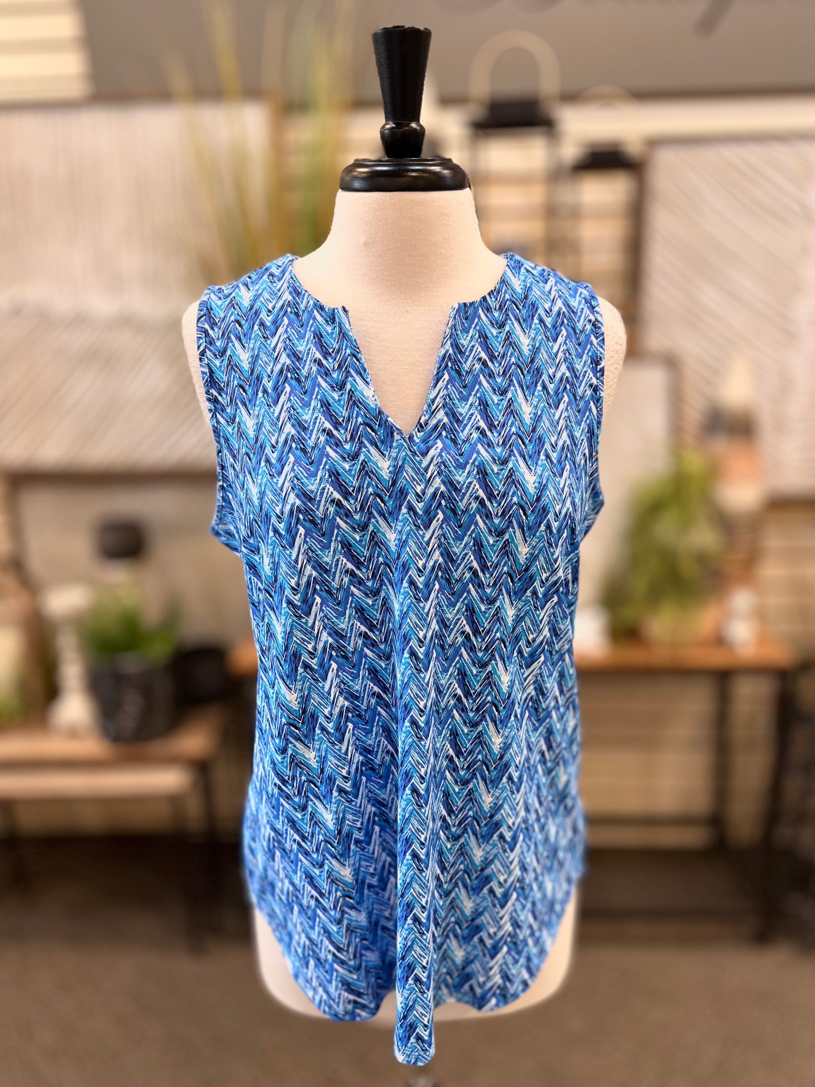 Lulu B UPF 50+ Keyhole Tank - Chevron Print