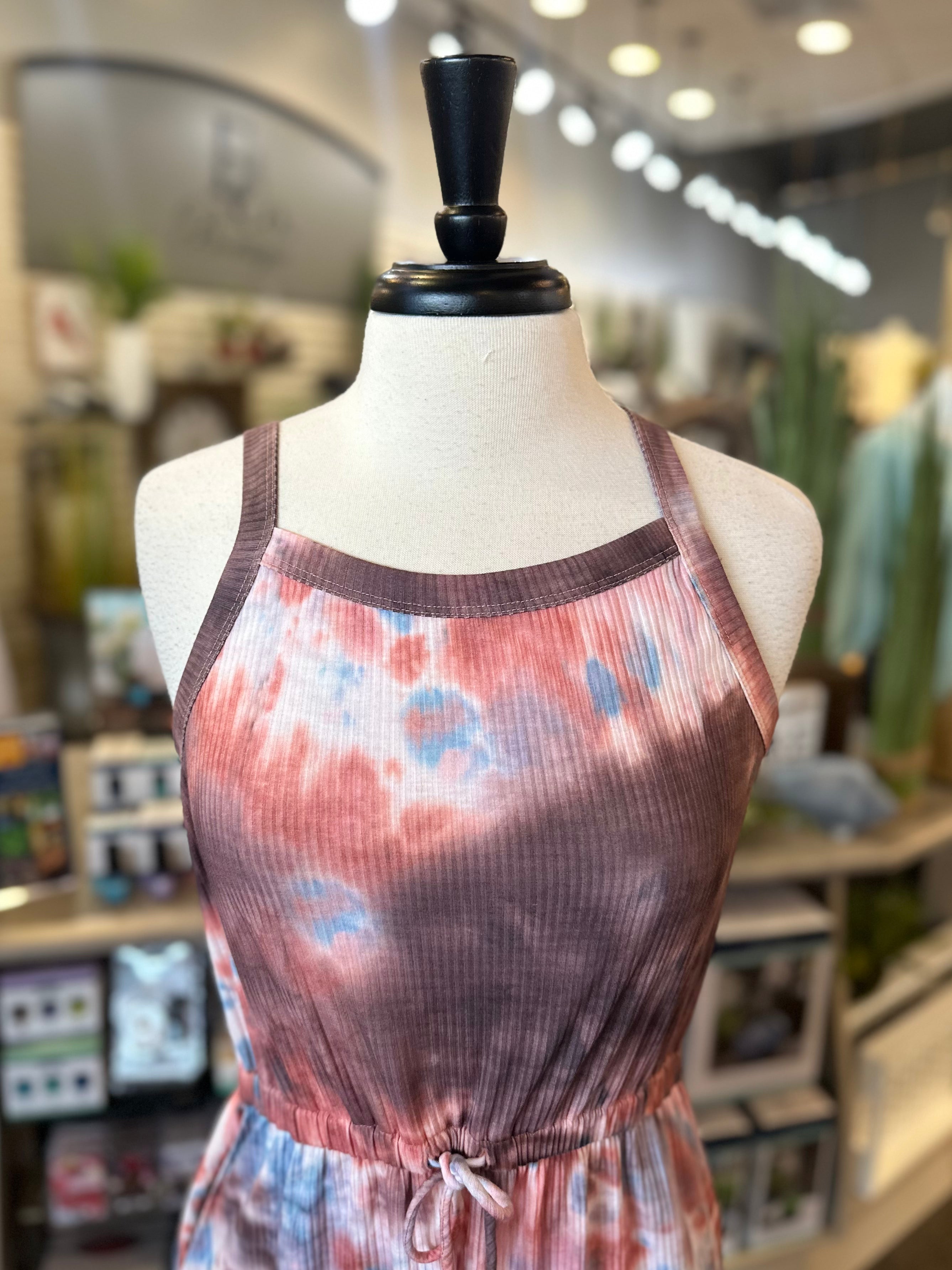 Keren Hart Tie-Dye Dress with Drawstring Waist