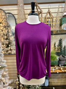 Lulu B Scoop Neck Long Sleeve - Cabernet