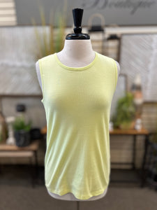 Lulu B Cotton Scoop Neck Tank - Lime