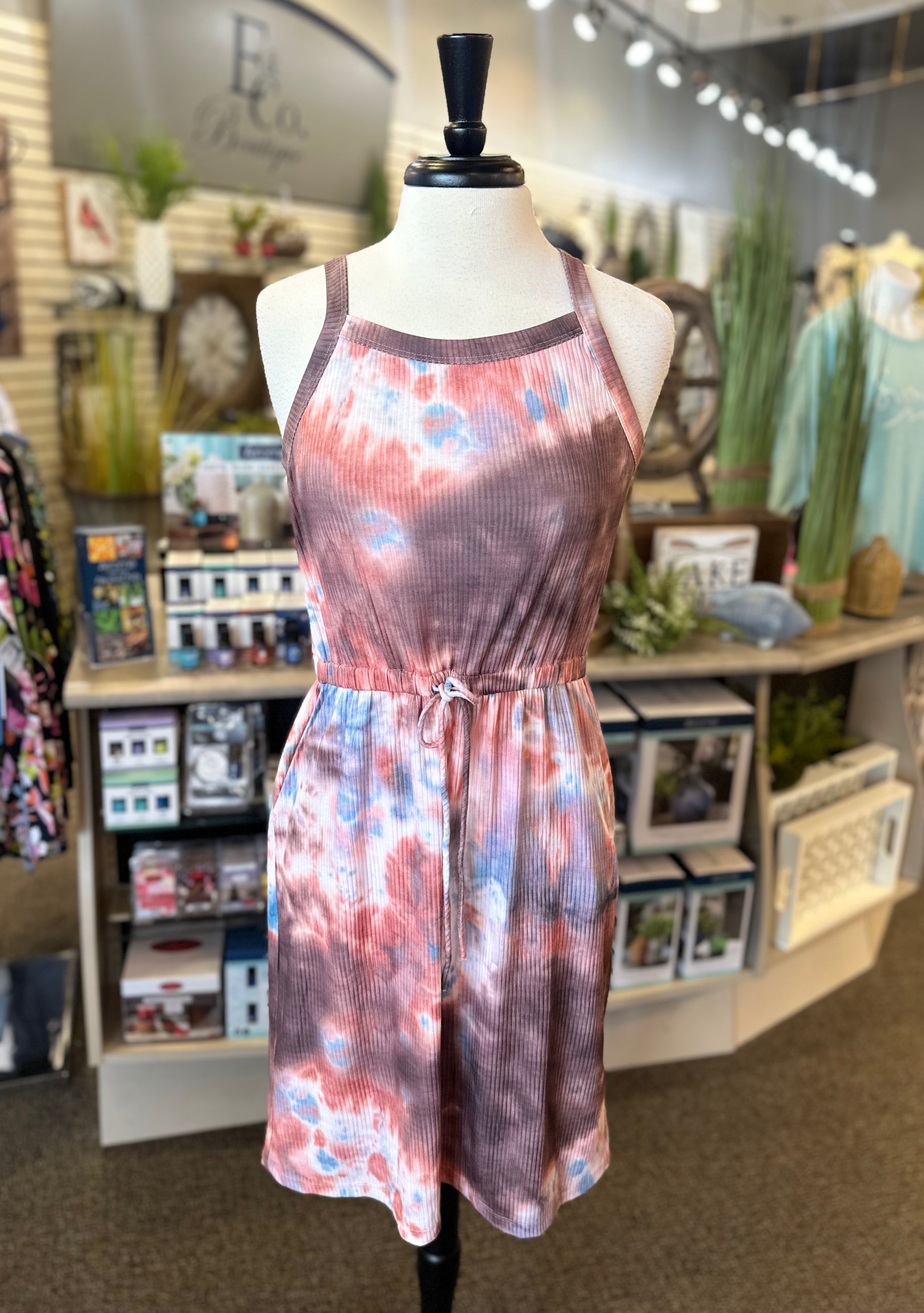 Keren Hart Tie-Dye Dress with Drawstring Waist