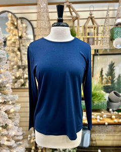 Lulu B Scoop Neck Long Sleeve - Navy