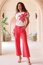 Tribal Jeans Ankle Pant with Embroidered Pockets - Sangria