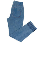 Ethyl Pull-On Ankle Pant featuring Cut Out Embroidery