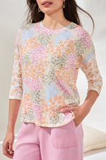 Tribal Fashions 3/4 Sleeve Crew Neck Knit Top - Daffodil