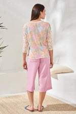 Tribal Fashions 3/4 Sleeve Crew Neck Knit Top - Daffodil