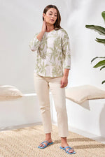 Tribal Fashions 3/4 Sleeve Crew Neck Knit Top - Kiwizest