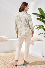 Tribal Fashions 3/4 Sleeve Crew Neck Knit Top - Kiwizest