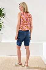 Tribal jeans Audrey Pull-On Bermuda Boundless Denim - Faded Blue