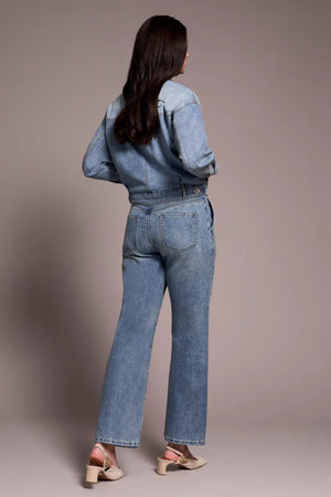 Tribal Fashions Classic Denim Jacket with Batwing Sleeve