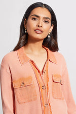 Tribal Fashions Vintage Wash Cotton Waffle Shacket - Cyder
