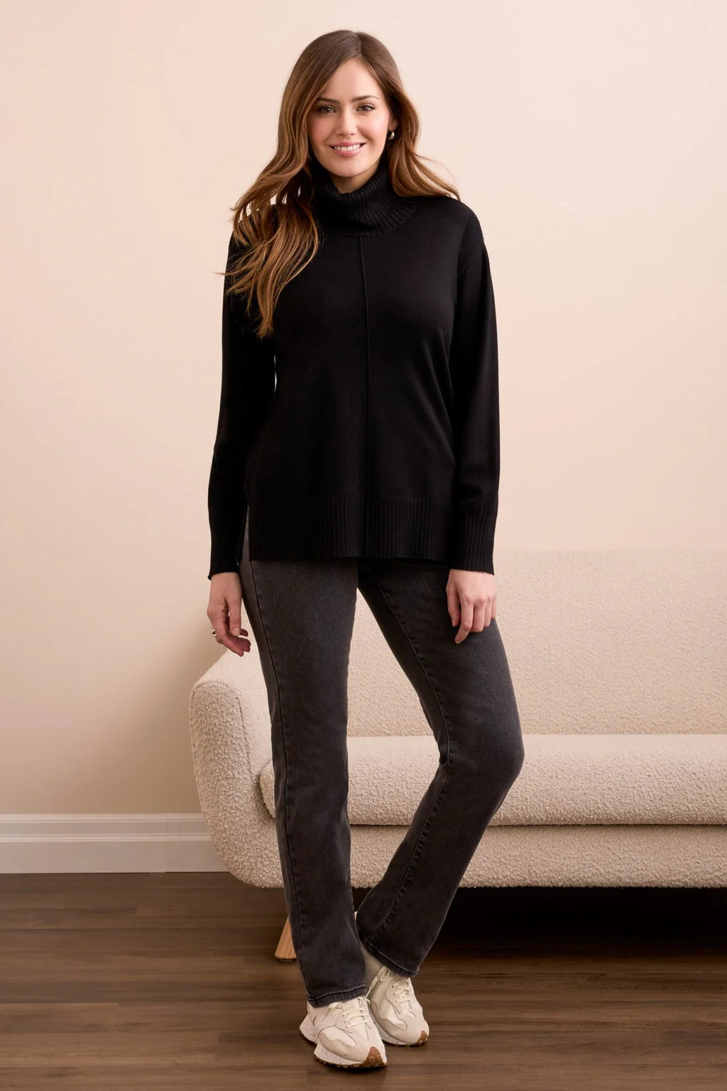 Tribal Fashions Drop Shoulder Turtle Neck Sweater