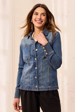 Tribal Jean Button Front Fitted Denim Jacket