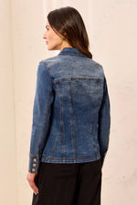 Tribal Jean Button Front Fitted Denim Jacket